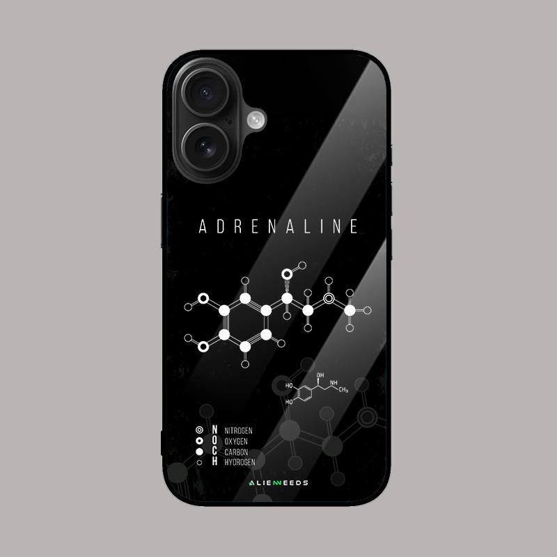 Adrenaline glass phone cover – bold and energetic.