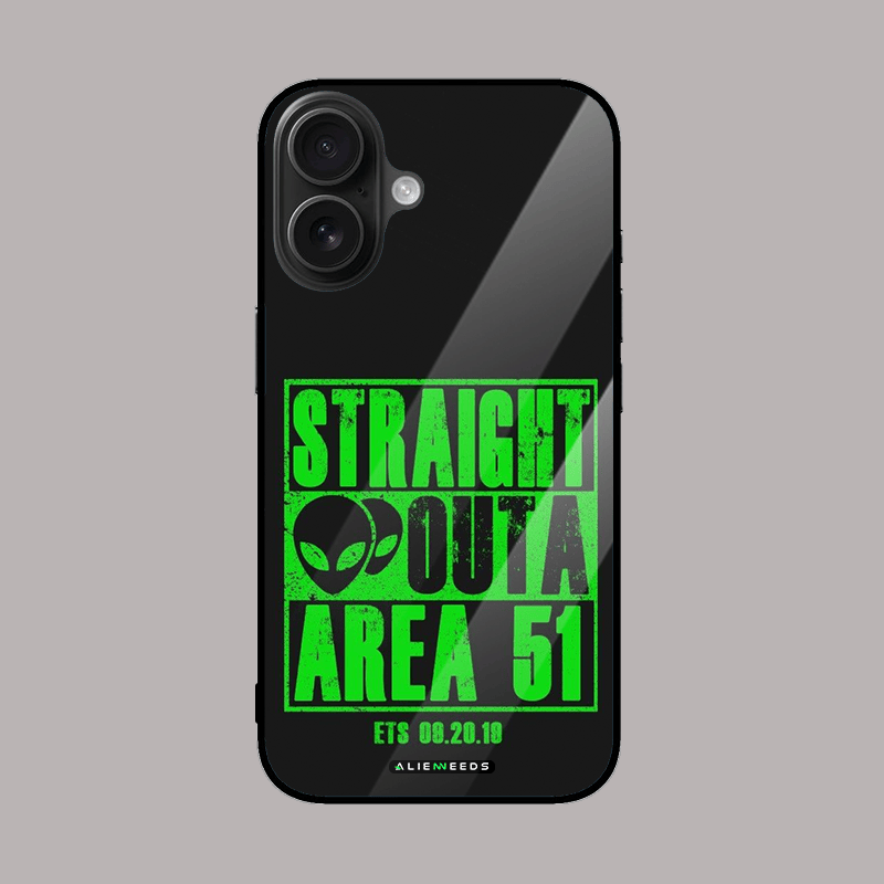 Straight Outta Area 51 mobile glass case by alienneeds.