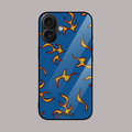 Blue flame pattern phone case – fiery glass back.
