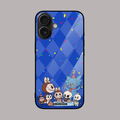 Labubu argyle pattern protective case – trendy phone cover.