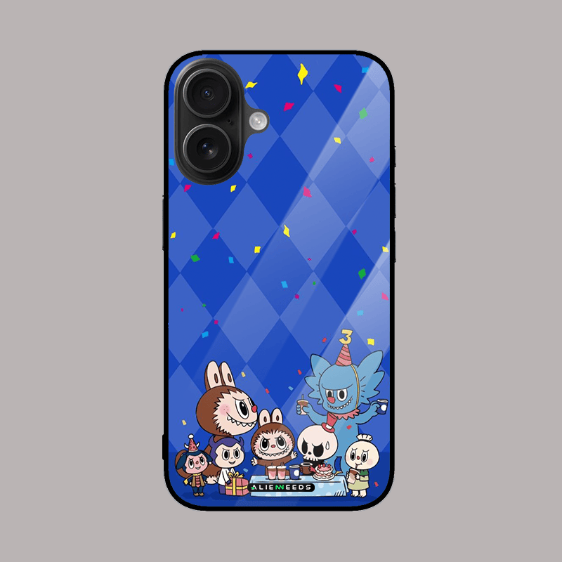 Labubu argyle pattern protective case – trendy phone cover.