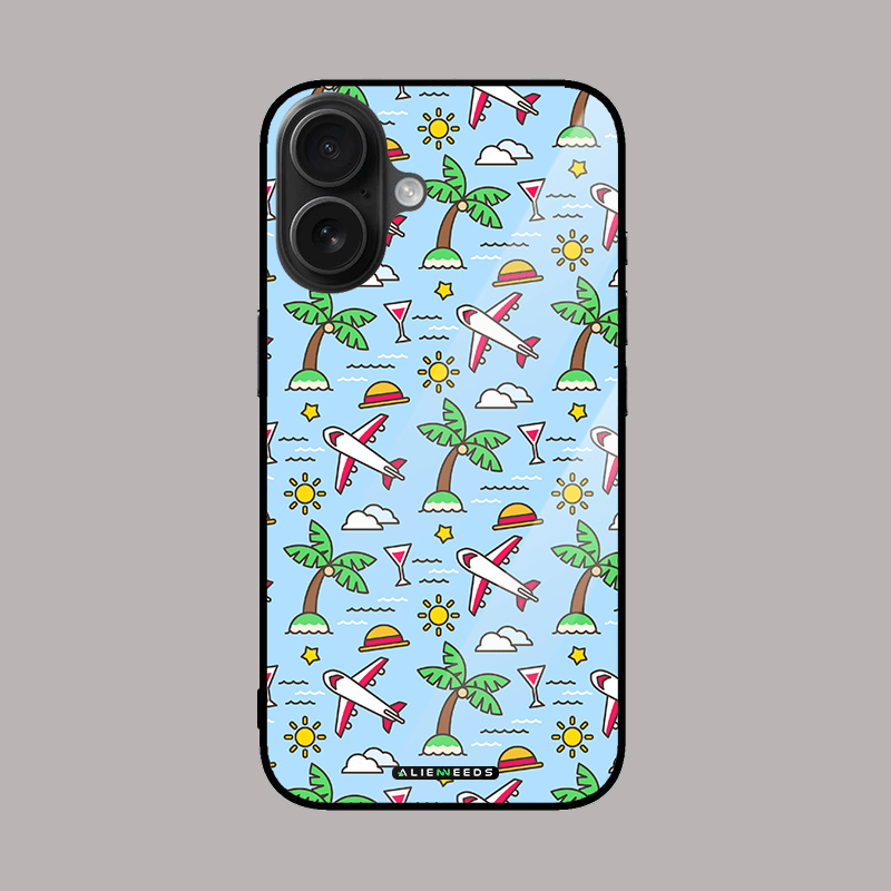 Vacation sunny glass case by alienneeds – bright and cheerful phone cover.