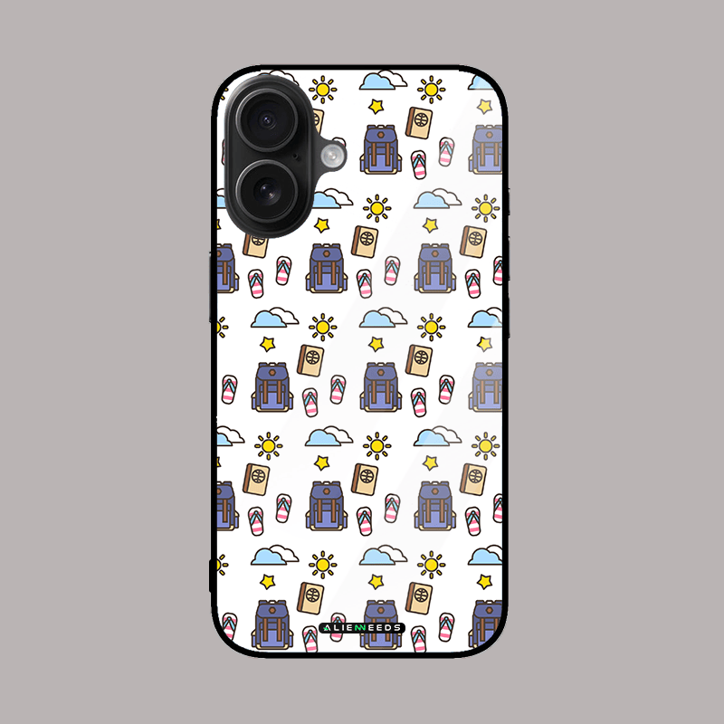 Traveler's pack nomad glass phone case by alienneeds – travel inspired design.