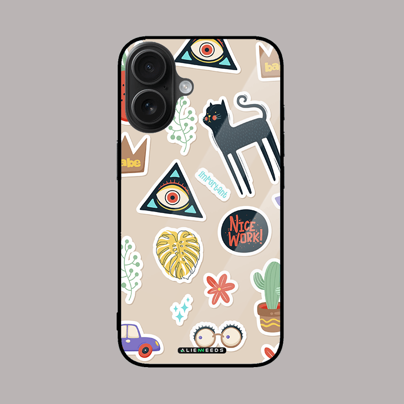 Vintage cartoon classic glass phone case by alienneeds – nostalgic design.