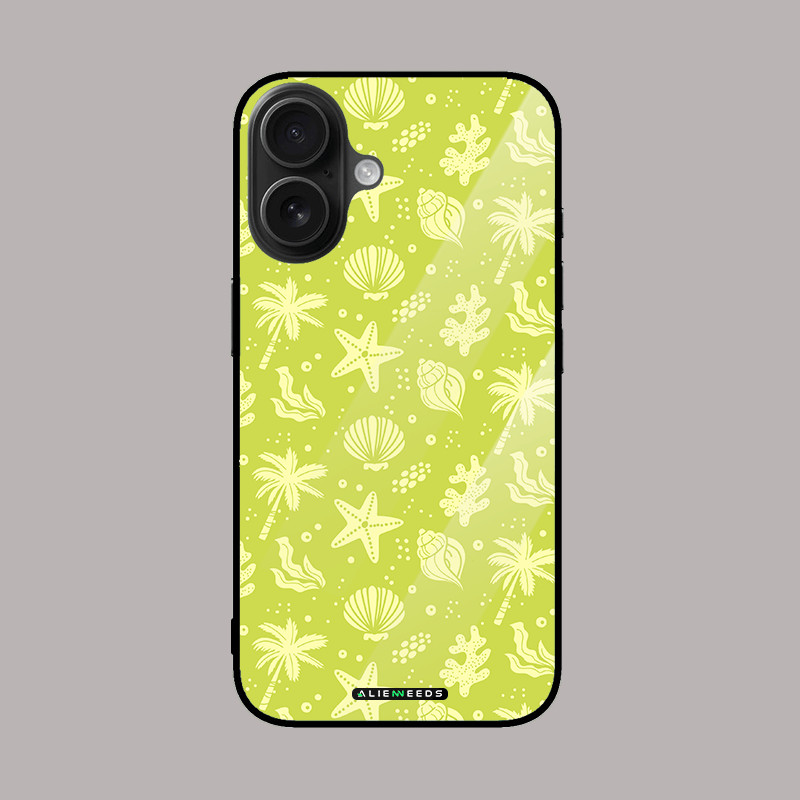 Summer breeze in green fresh glass phone case by alienneeds – refreshing design.