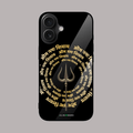Om Namo Shivaya glass phone case – spiritual design.