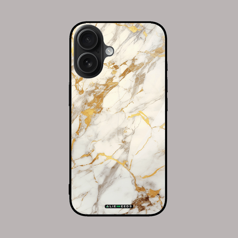 White and gold marble glass case by alienneeds – classy style.