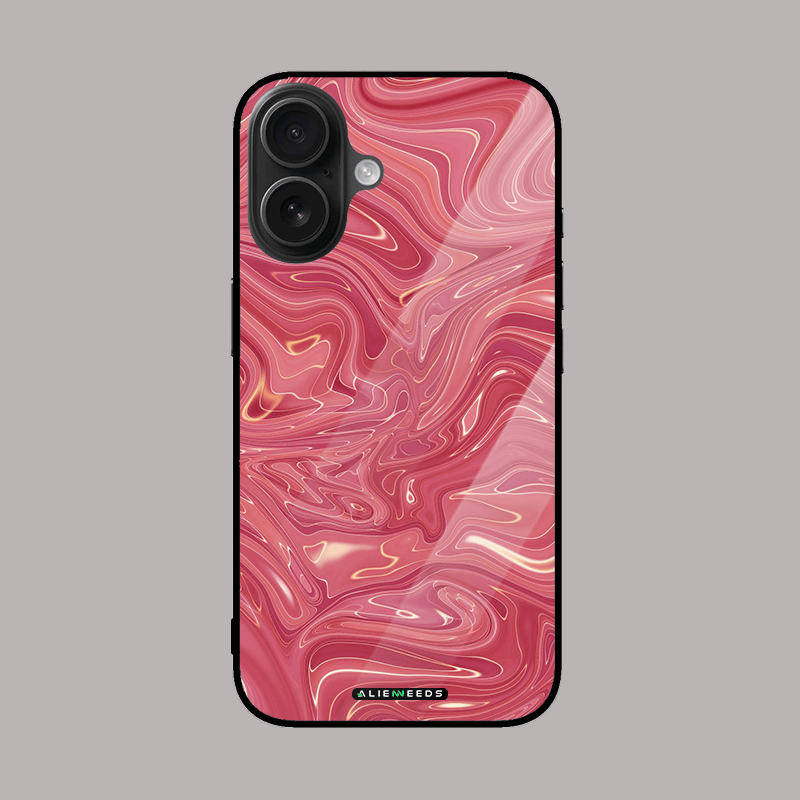 Classic pink marble mobile phone cover – feminine glass case.