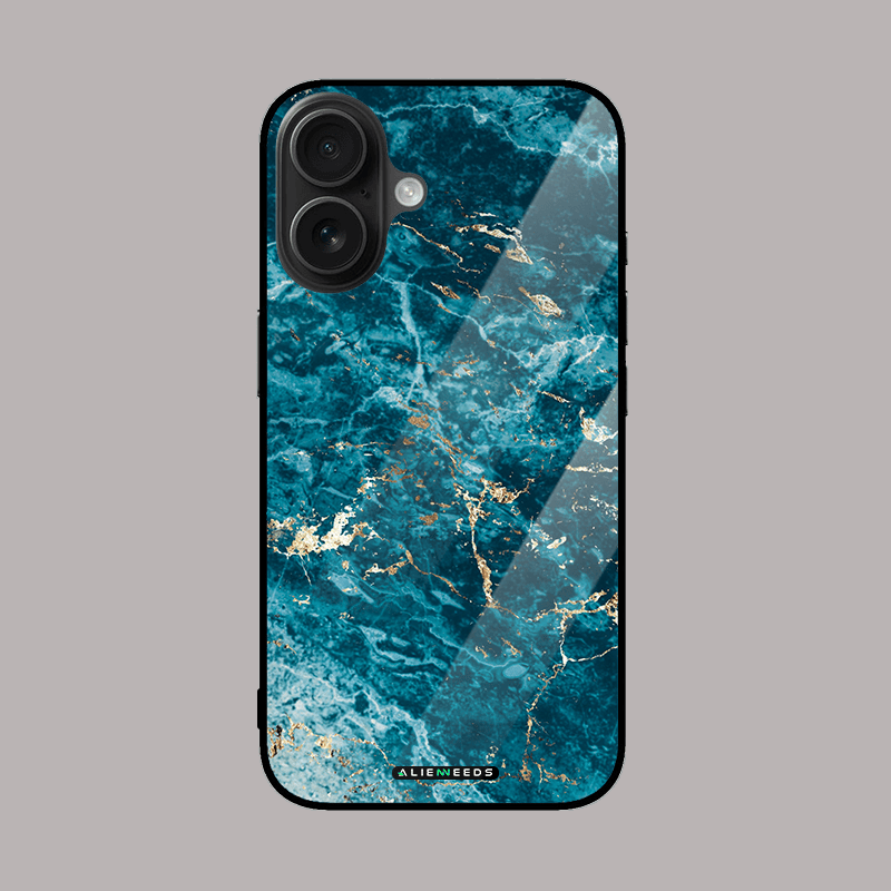 Classic blue marble glass case by alienneeds – stylish design.