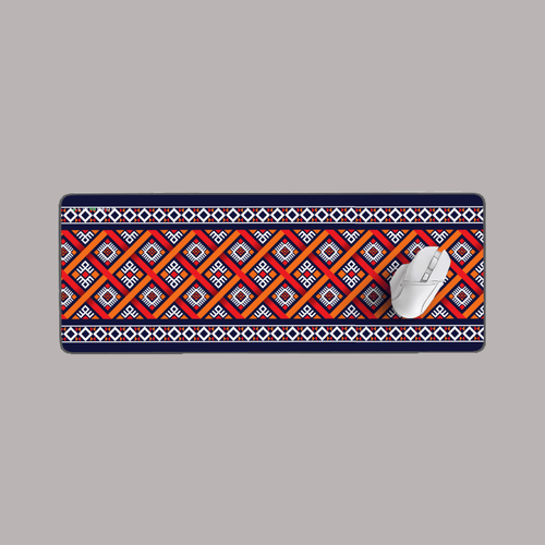 Blue and Orange Pattern Desk Mat - Alienneeds.in