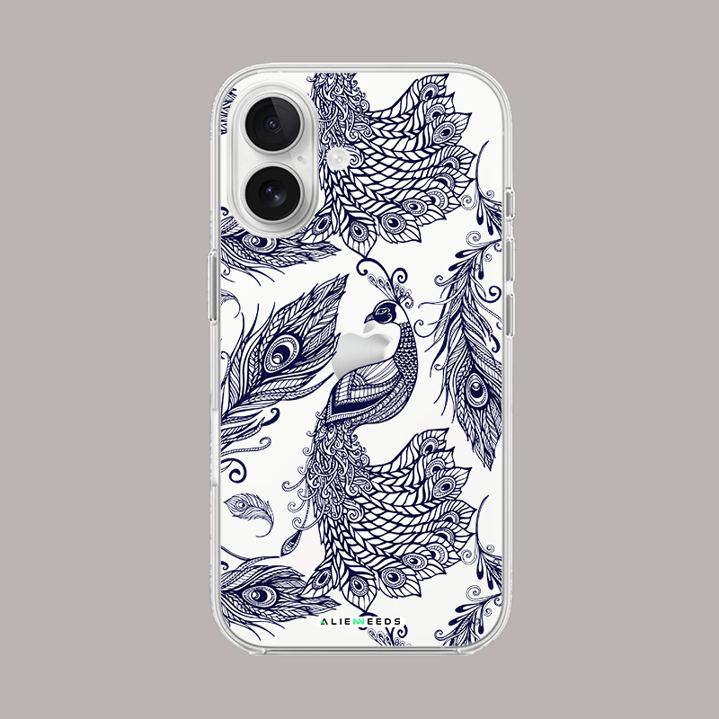 Peacock with feather regal clear silicone case by alienneeds – elegant mobile cover.