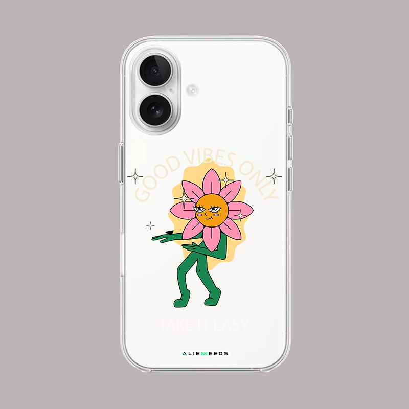Good Vibes Only tie colorful clear silicone case by alienneeds – positive energy.