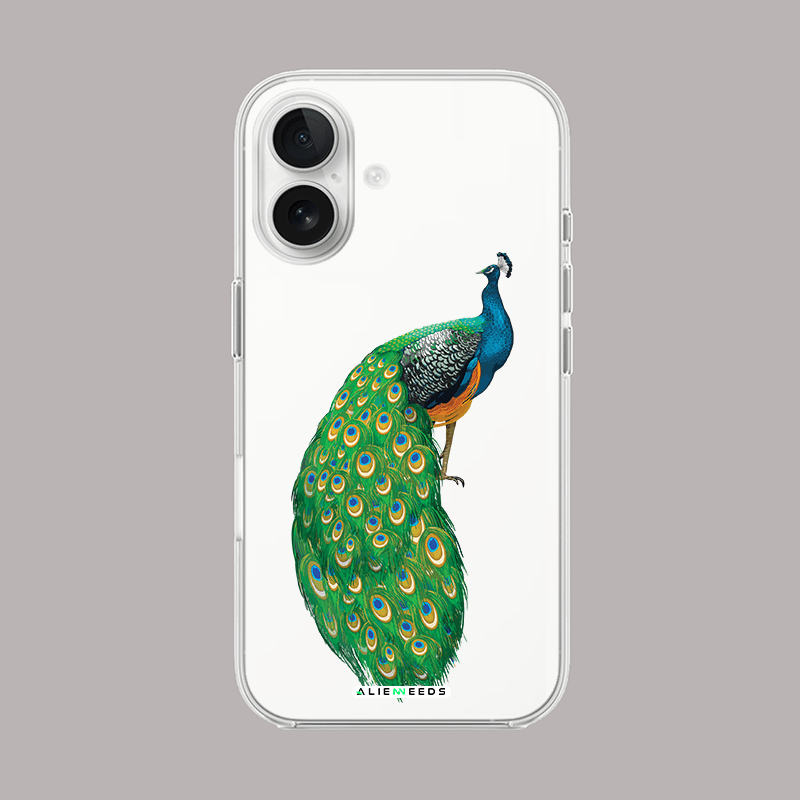 Peacock majestic clear silicone phone case by alienneeds – regal pattern.