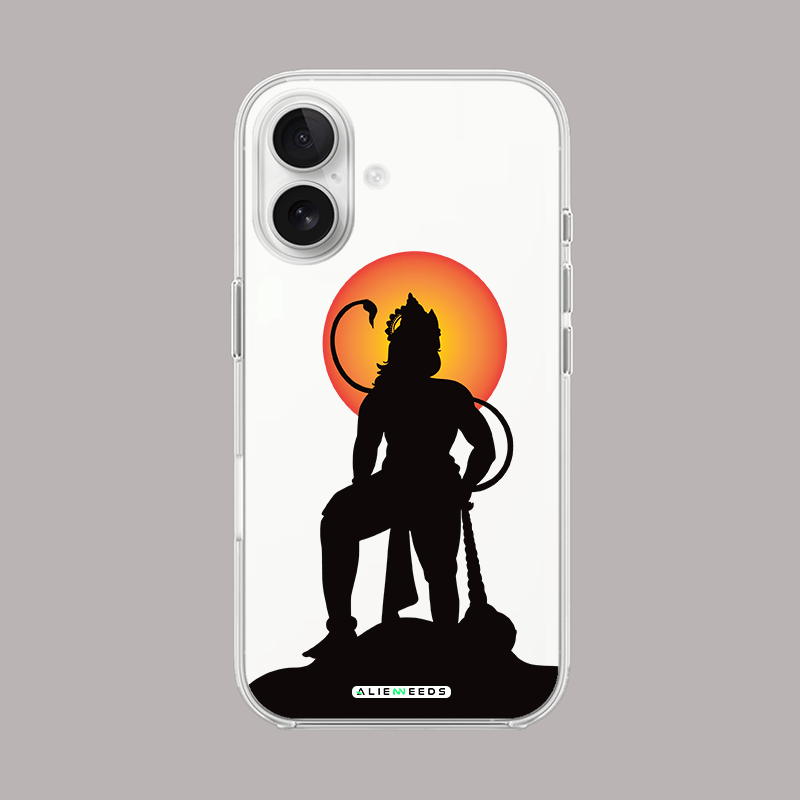 Hanuman Ji sacred clear silicone phone case by alienneeds – spiritual design.