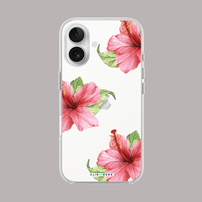 Pink hibiscus bloom clear silicone by alienneeds – floral design.