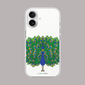 Peacock with feather open regal clear silicone – majestic design.