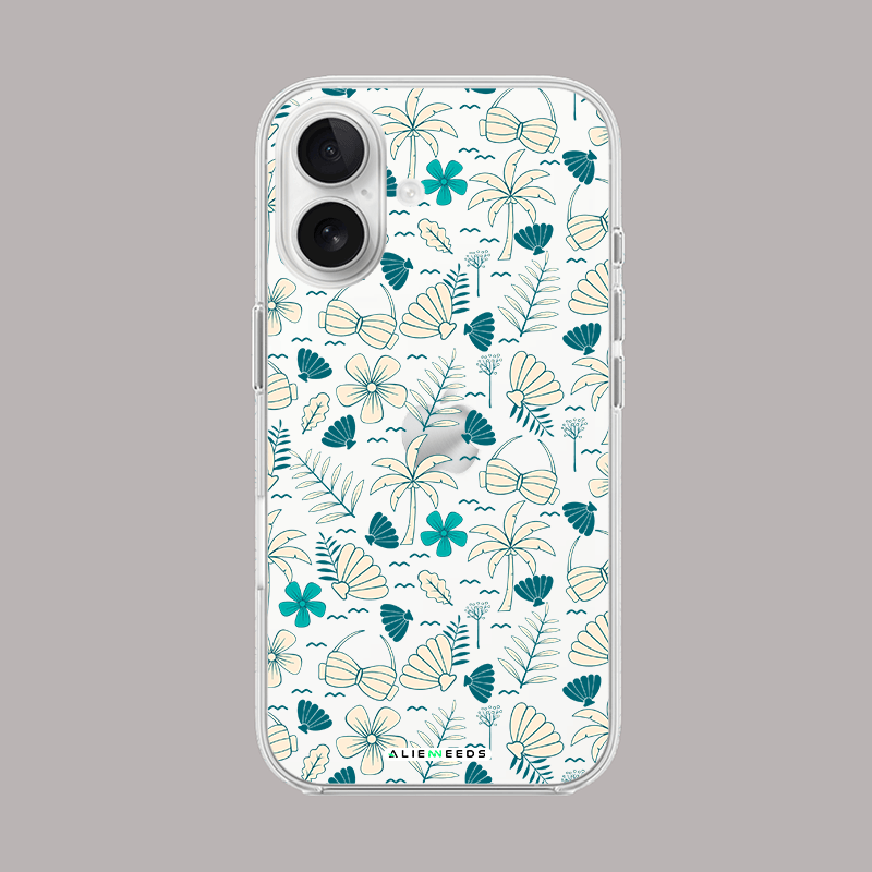 Tropical pattern exotic clear silicone mobile phone cover – vibrant style.