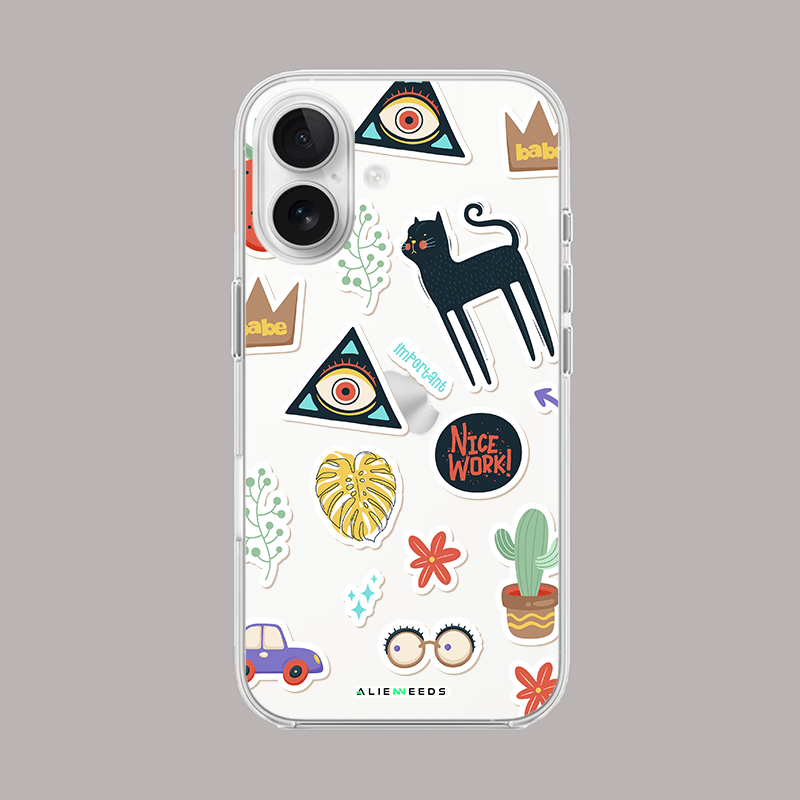 Vintage cartoon classic clear silicone glass phone case – retro style.