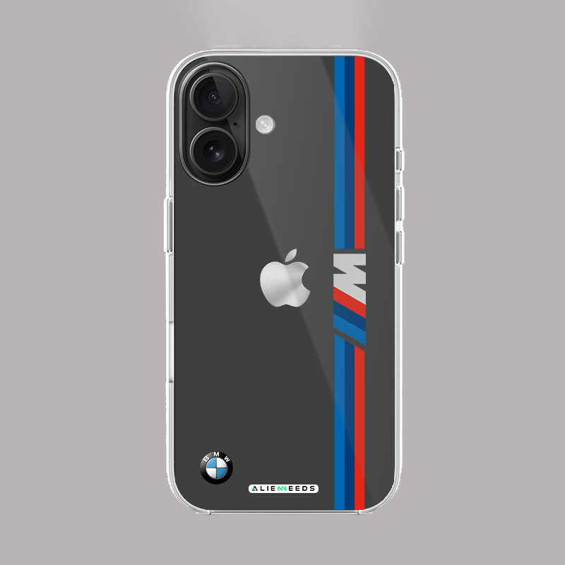 BMW M Stripe with BMW logo sporty clear silicone case by alienneeds.