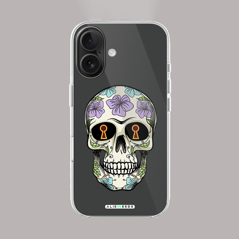 Sugar skull with keyhole eye mysterious clear silicone by alienneeds.