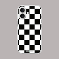 Black and white checkered classic clear silicone phone case.