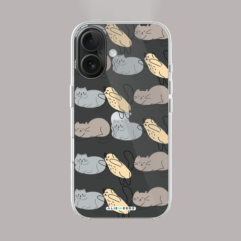 Cat pattern clear silicone case by alienneeds – transparent style.