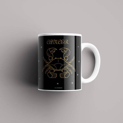 Cancer Protective Heart Zodiac Mug – Alienneeds Unique Astrology Mug