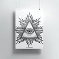 Illuminati Eye Art Premium Metal Poster Wall Art - Alienneeds.in