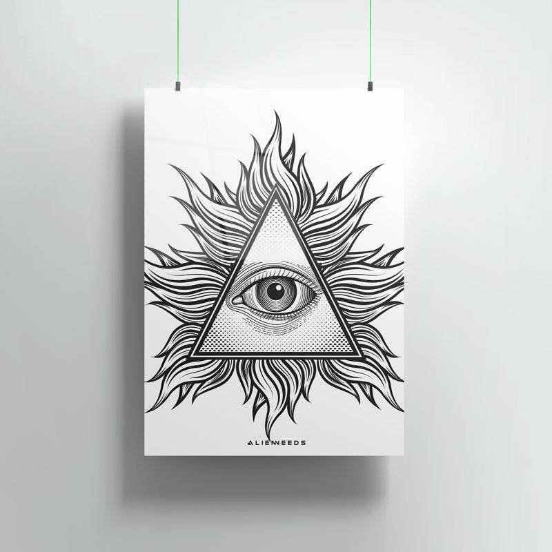 Illuminati Eye Art Premium Metal Poster Wall Art - Alienneeds.in