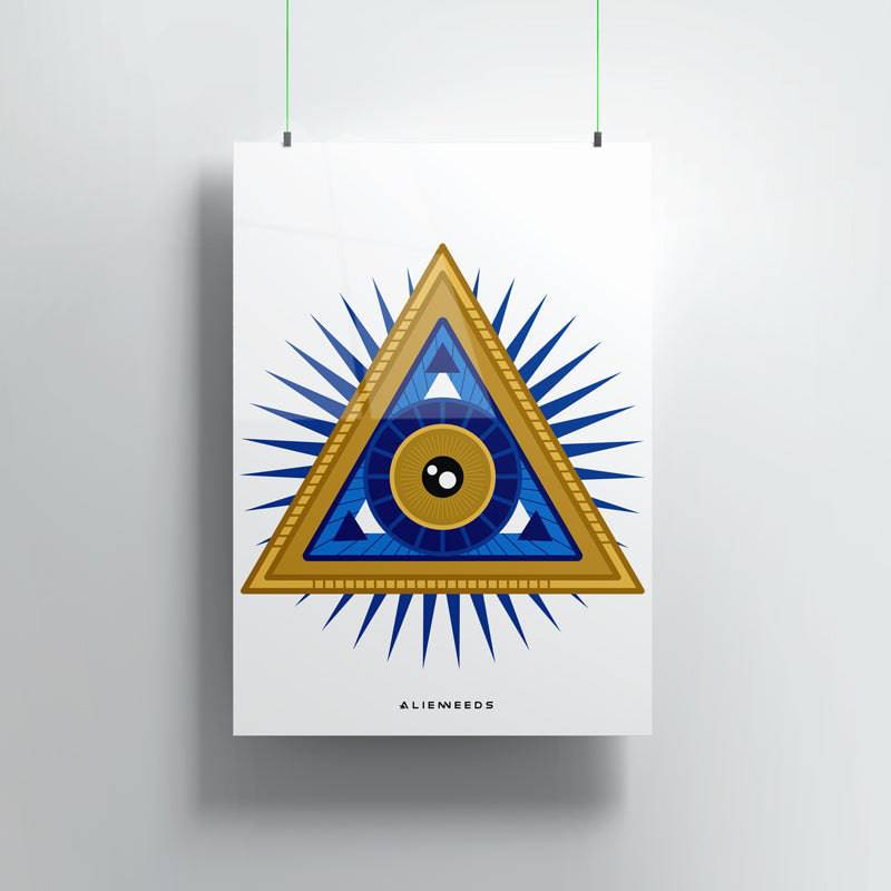 Illuminati Eye Premium Metal Poster Wall Art - Alienneeds.in