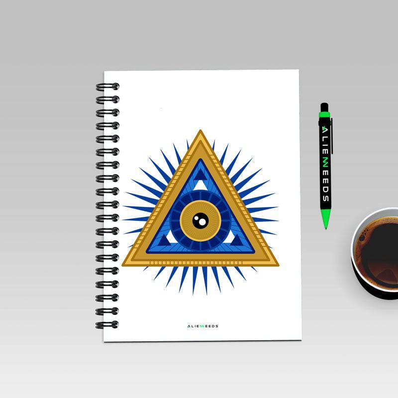 Illuminati Eye Art A5 Wiro Notebook - Alienneeds.in