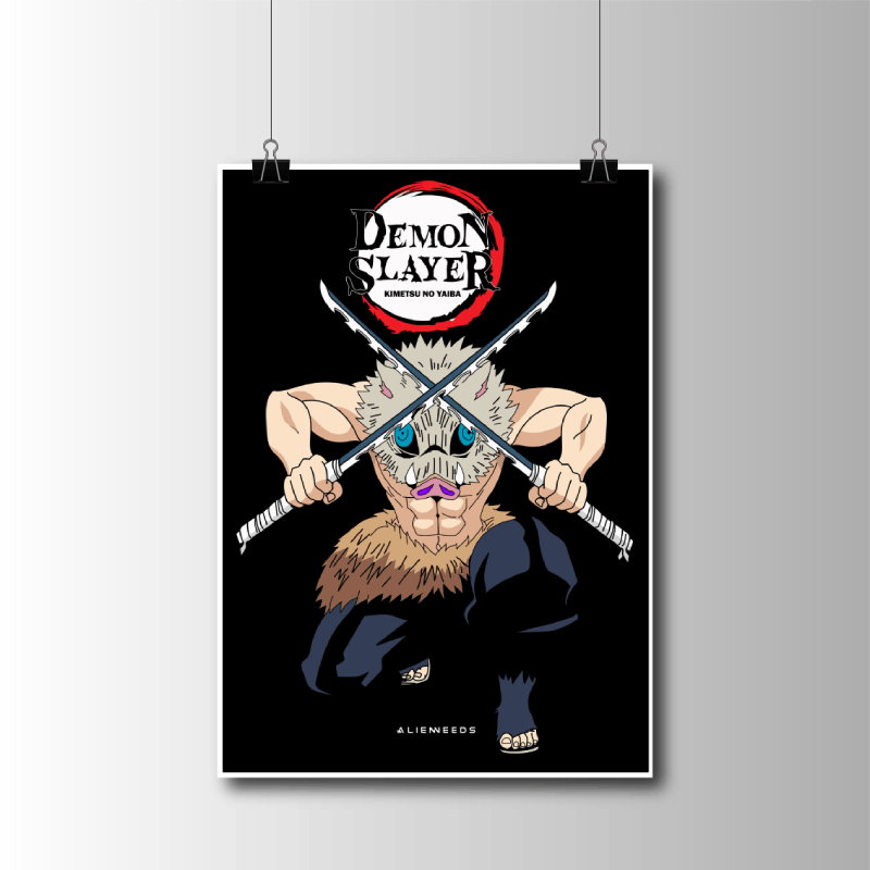 Inosuke Hashibira – Wild Spirit Poster - Alienneeds.in