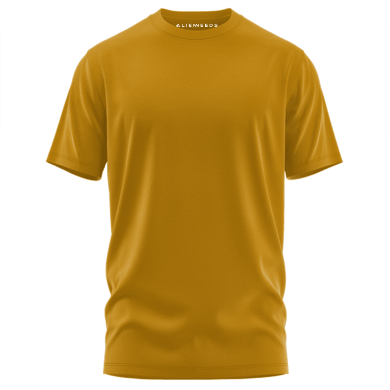 Mustard Yellow Unisex Basic T-shirt - Alienneeds.in