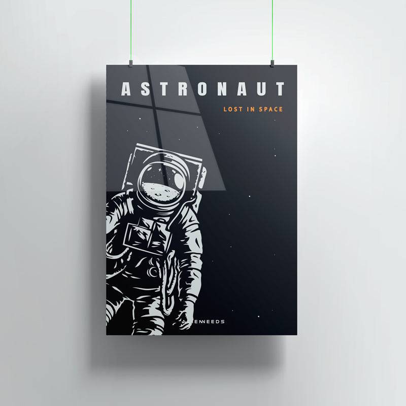 Astronaut Premium Metal Poster Wall Art - Alienneeds.in