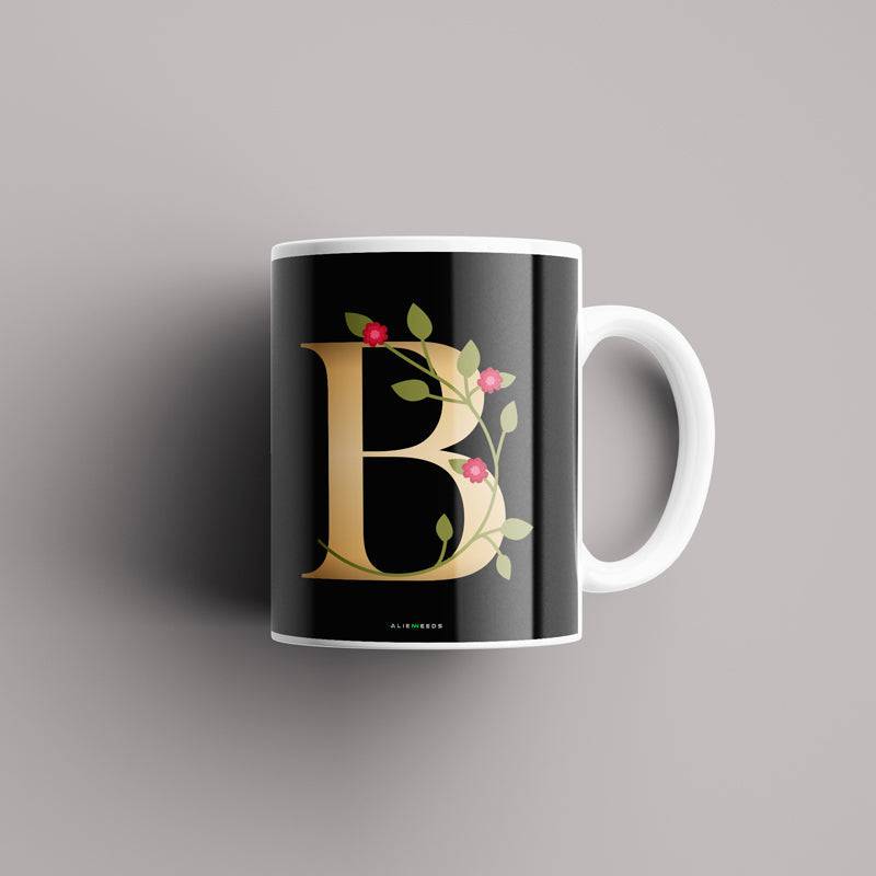 Aesthetic Black Alphabets Mug - Alienneeds.in