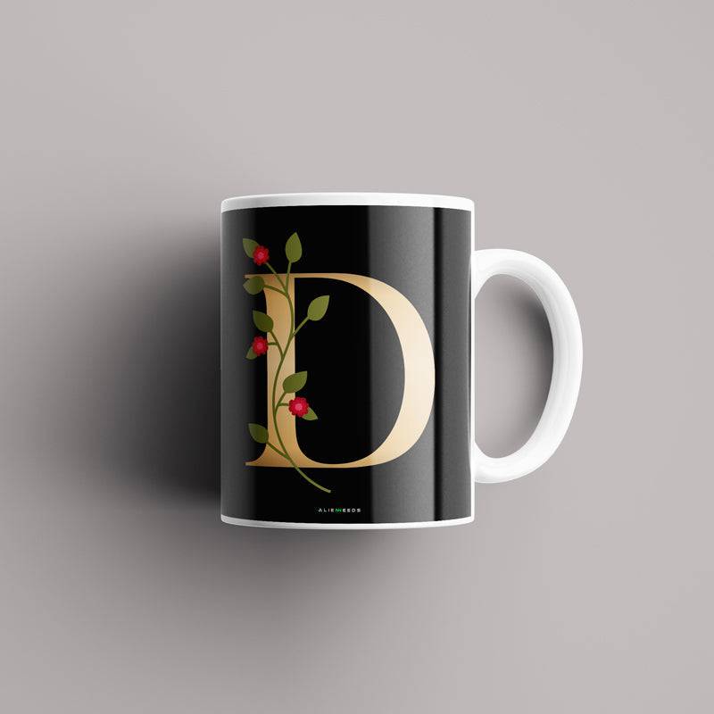 Aesthetic Black Alphabets Mug - Alienneeds.in