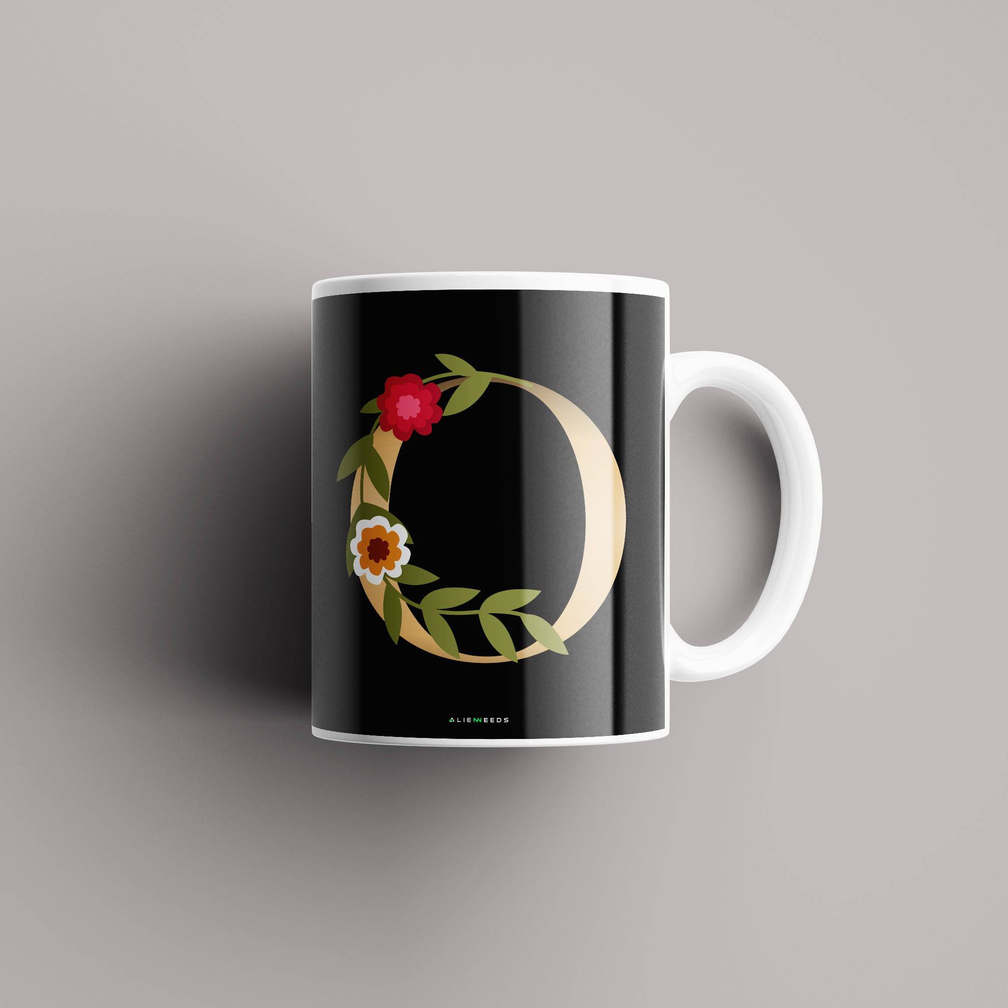 Aesthetic Black Alphabets Mug - Alienneeds.in