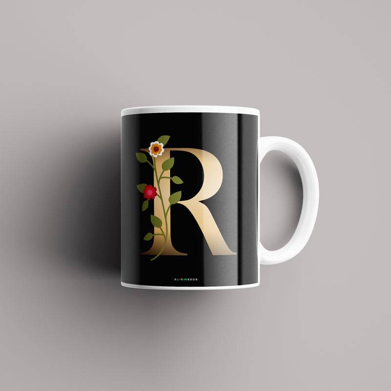 Aesthetic Black Alphabets Mug - Alienneeds.in
