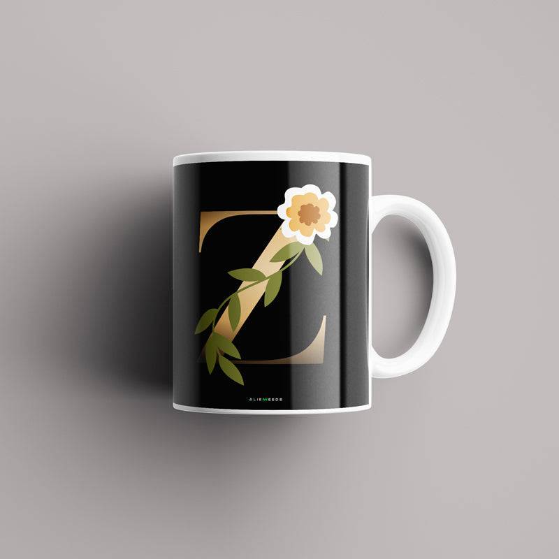 Aesthetic Black Alphabets Mug - Alienneeds.in