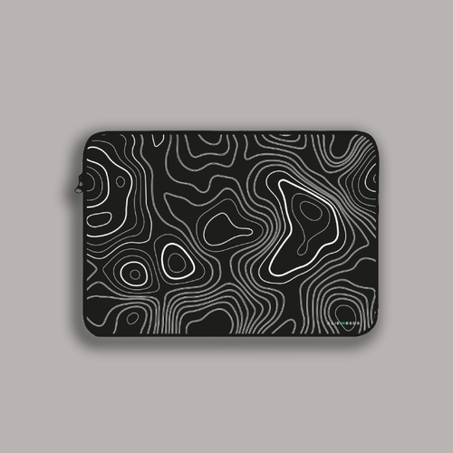 Black and White Topography  Laptop sleeve - Alienneeds.in