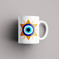 Evil Eye Star Mug – "Protective evil eye star mug with a celestial design, made from durable ceramic for positive energy and spiritual vibes."