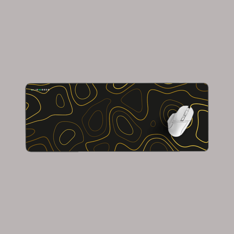 Golden Topography Desk Mat - Alienneeds.in