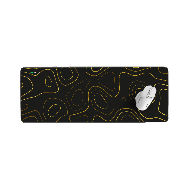 Golden Topography Desk Mat - Alienneeds.in