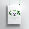 Panda 404 Premium Metal Poster Wall Ar - Alienneeds.in