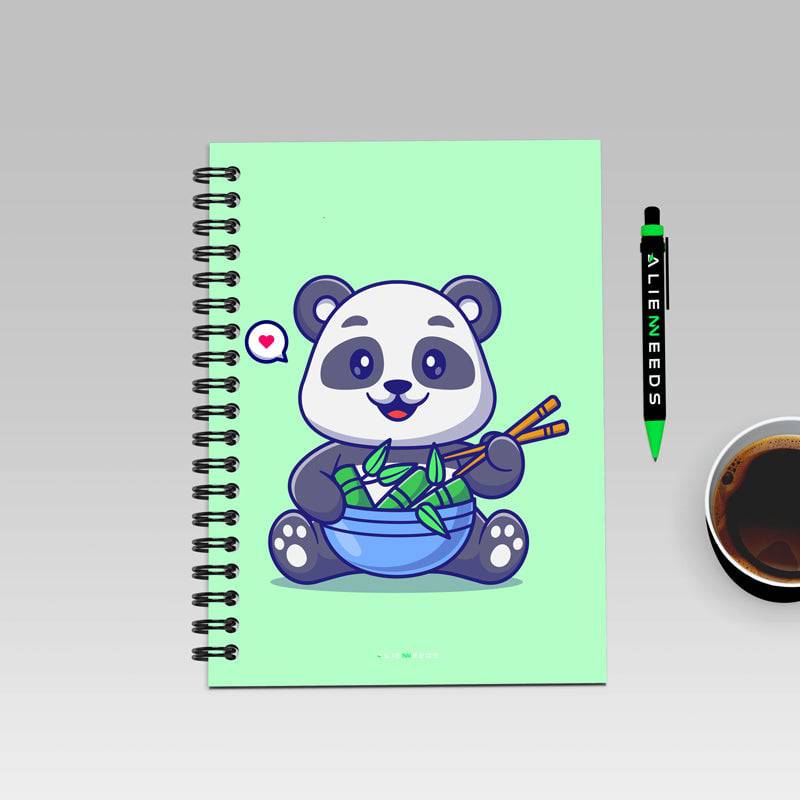 Panda with Stick A5 Wiro Notebook - Alienneeds.in