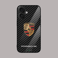 Porsche Carbon Fiber Logo Mobile Phone Glass Case