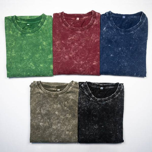 Navy Blue Oversized T-shirt with Acid-Wash Finish (Unisex) - Alienneeds.in
