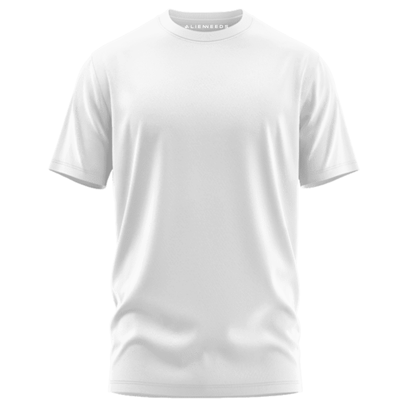 White Unisex Basic T-shirt - Alienneeds.in